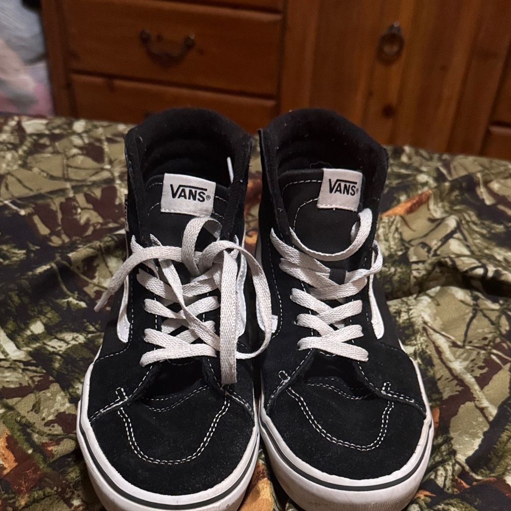 Vans Black and White High-Top Sneakers